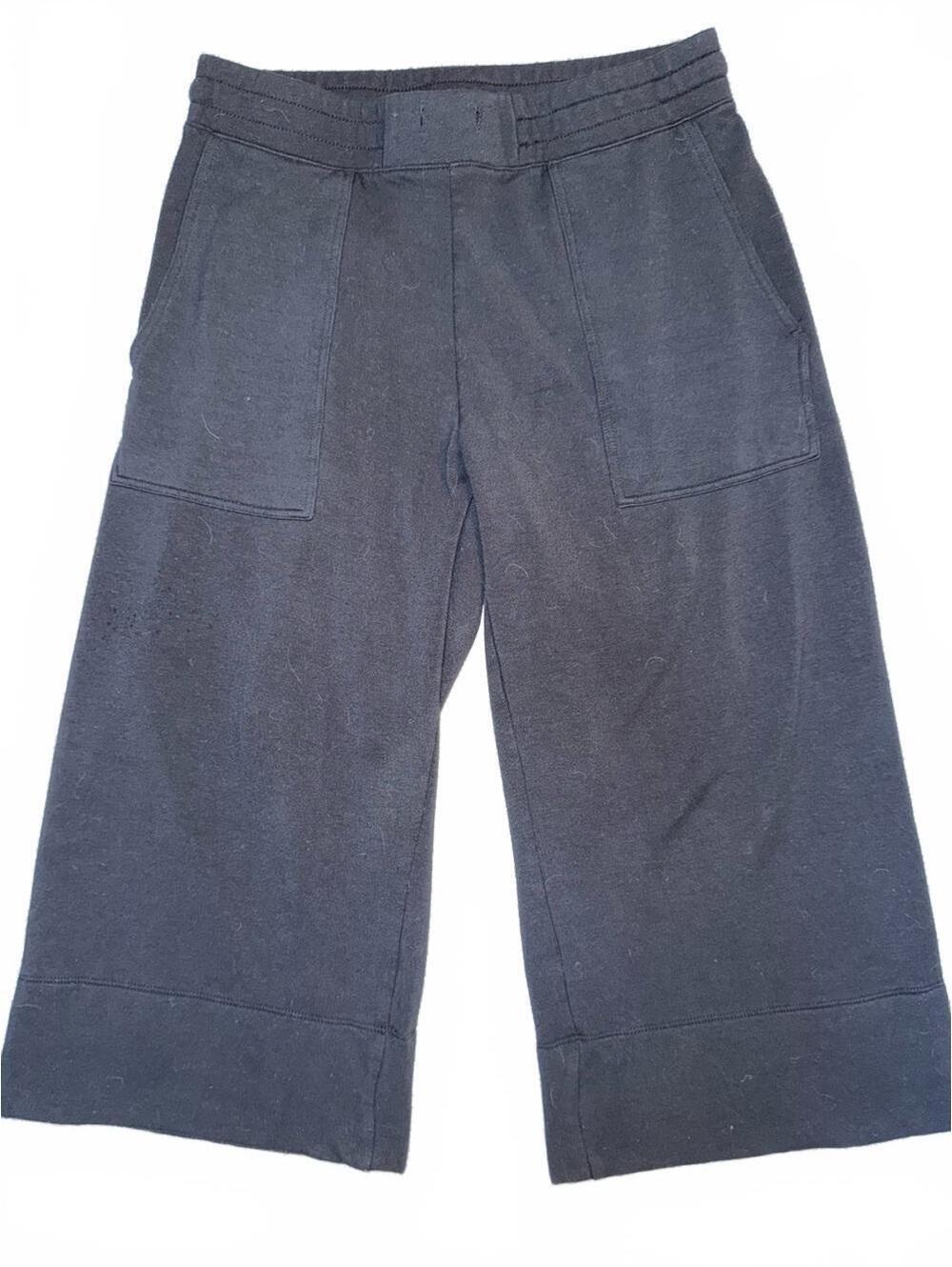 Quince black Soft Fleece Cropped Wide-Leg pants Sz L quiet luxury sustainable